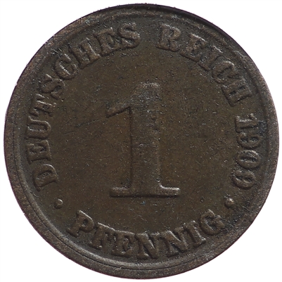 German Empire 1909A Pfennig Extra Fine (EF-40)