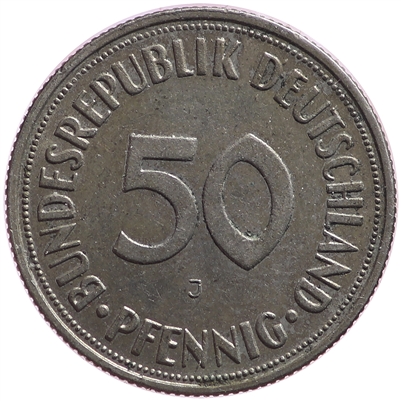 Germany 1950J 50 Pfennig Almost Uncirculated (AU-50)