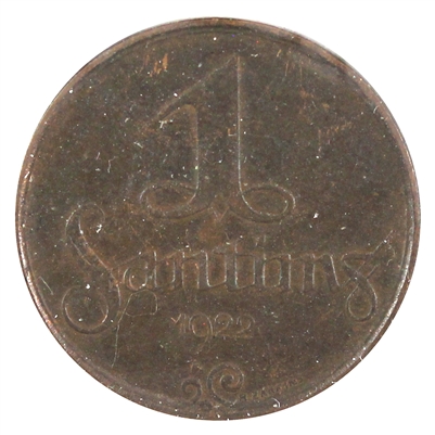 Latvia 1922 1 Santims Extra Fine (EF-40)