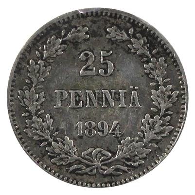 Finland 1894L 25 Pennia Extra Fine (EF-40)