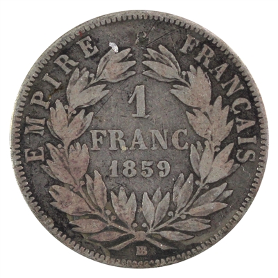 France 1859BB Franc Fine (F-12)