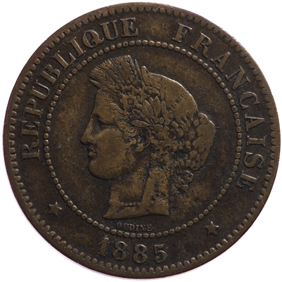 France 1885A 5 Centimes VF-EF (VF-30)