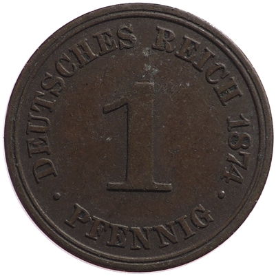 German Empire 1874A Pfennig Extra Fine (EF-40)