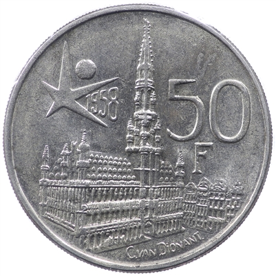 Belgium 1958 50 Francs Uncircuated (MS-60)