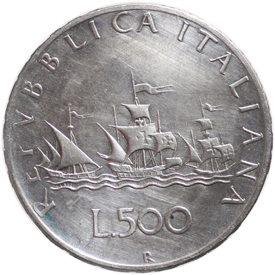 Italy 1961R 500 Lire Almost Uncirculated (AU-50)