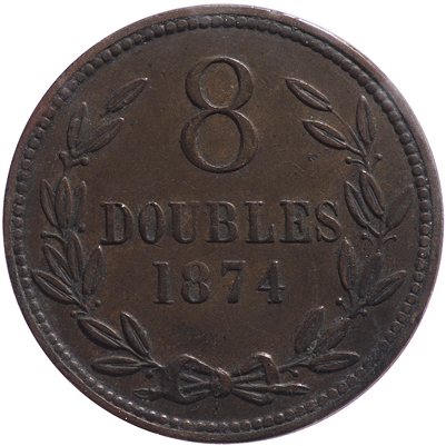 Guernsey 1874 8 Doubles Extra Fine (EF-40)