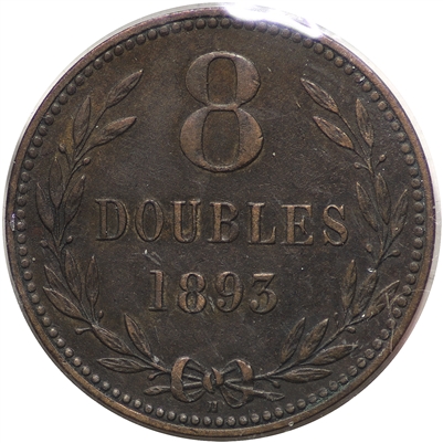 Guernsey 1893H 8 Doubles Extra Fine (EF-40)