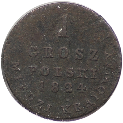 Poland 1824IB Grosz Fine (F-12)