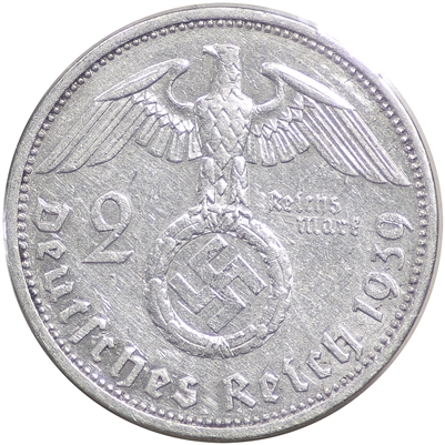 German Third Reich 1939A 2 Marks Uncirculated (MS-60)