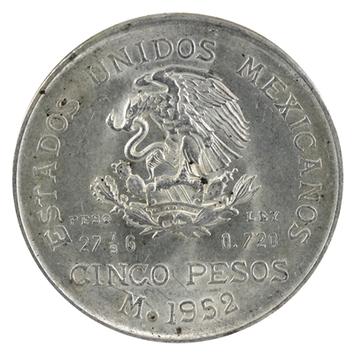 Mexico 1952 5 Pesos Uncirculated (MS-60)