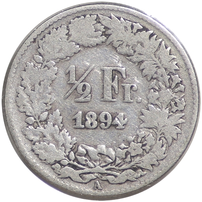 Switzerland 1894A 1/4 Franc Fine (F-12)