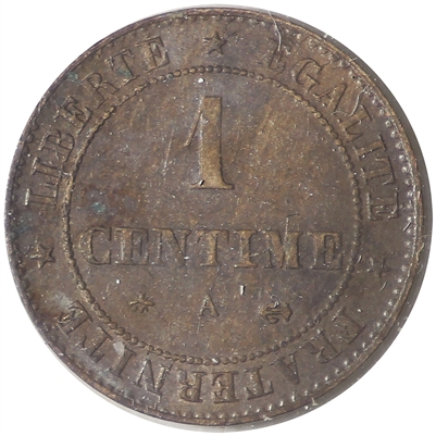 France 1879A Centime Almost Uncirculated (AU-50)