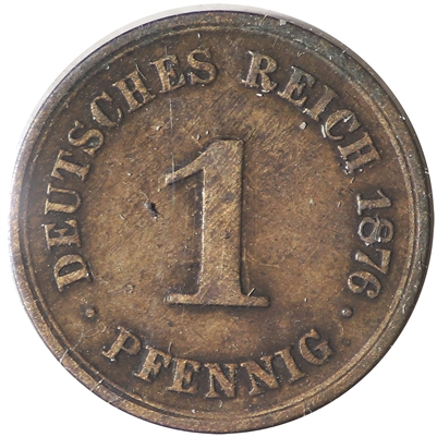 German Empire 1876A Pfennig Extra Fine (EF-40)