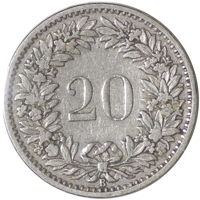 Switzerland 1897B 20 Rappen VF-EF (VF-30)