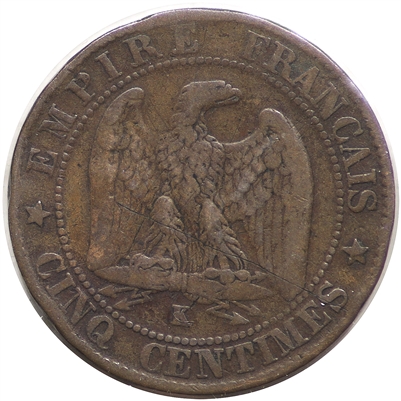 France 1864K 5 Centimes Very Fine (VF-20)