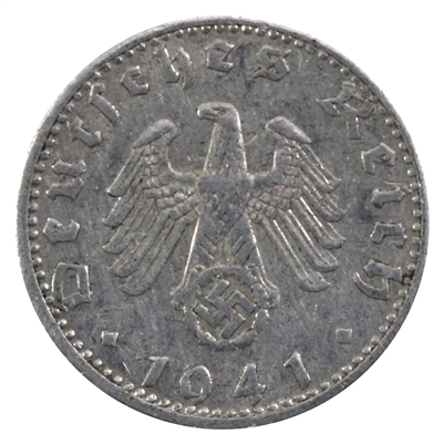German Third Reich 1941E 50 Pfennig Extra Fine (EF-40)