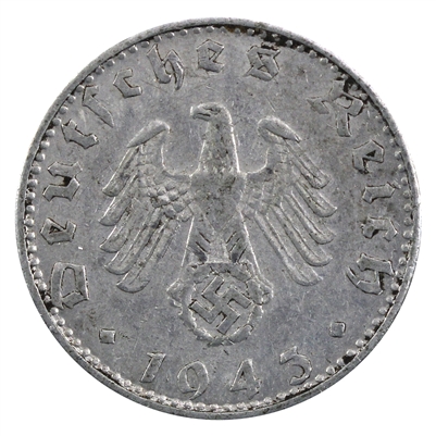 German Third Reich 1943D 50 Pfennig Extra Fine (EF-40)