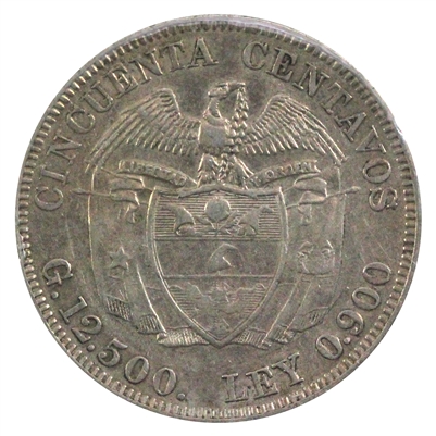 Colombia 1912 50 Centavos Extra Fine (EF-40)