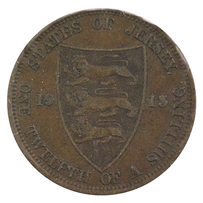 Jersey 1913 1/12 Shilling Extra Fine  (EF-40)