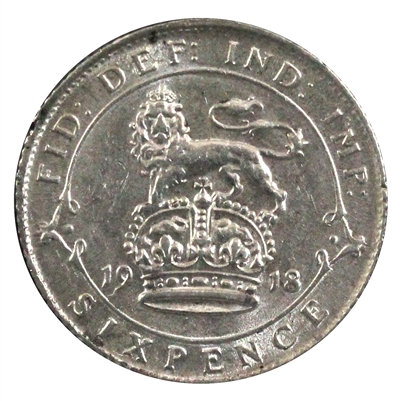 Great Britain 1918 6 Pence AU-UNC (AU-55) $