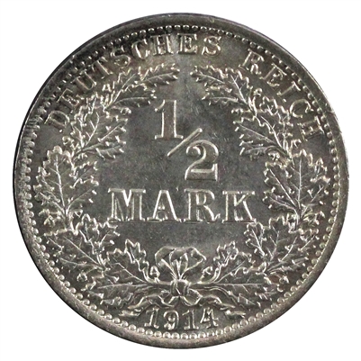 German Empire 1914A 1/2 Mark Brilliant Uncirculated (MS-63)