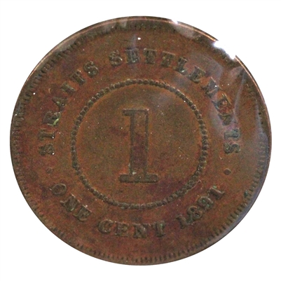 Straits Settlements 1891 Cent VF-EF (VF-30)