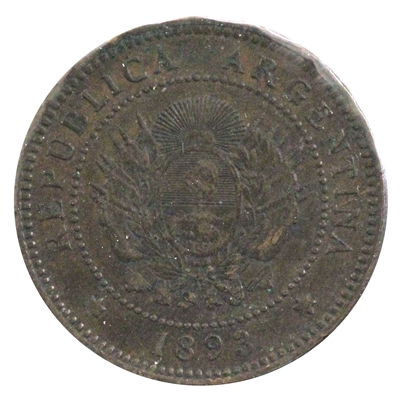 Argentina 1893 Centavo Extra Fine (EF-40)