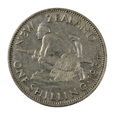 New Zealand 1934 Shilling Extra Fine (EF-40)