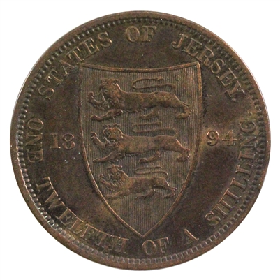 Jersey 1894 1/12 Shilling Extra Fine (EF-40)