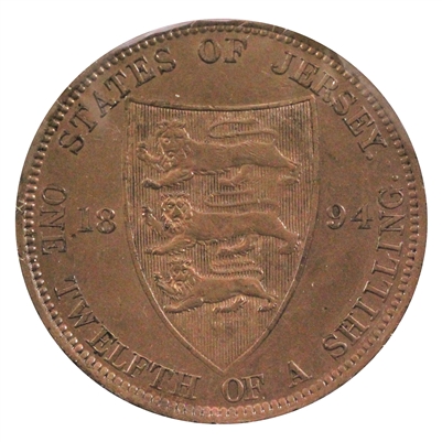 Jersey 1894 1/12 Shilling Uncirculated (MS-60) $