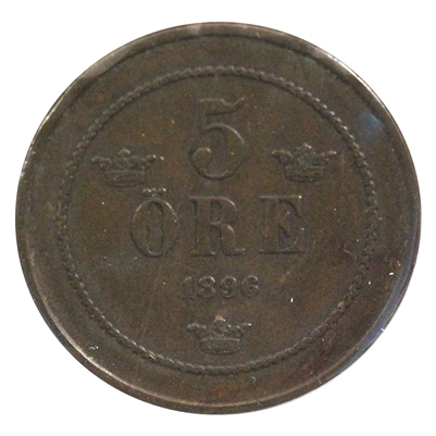 Sweden 1896 5 Ore Extra Fine (EF-40)