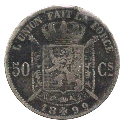 Belgium 1899 50 Centimes VF-EF (VF-30) $