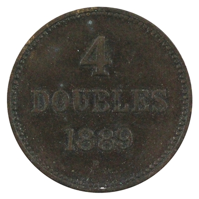 Guernsey 1889H 4 Doubles Almost Uncirculated (AU-50)