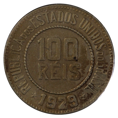 Brazil 1929 100 Reis Extra Fine (EF-40)