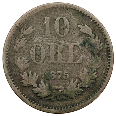 Sweden 1875ST  10 Ore F-VF (F-15) $