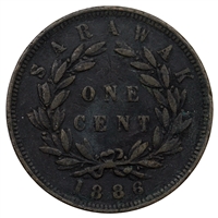 Sarawak 1886 Cent Extra Fine (EF-40) $