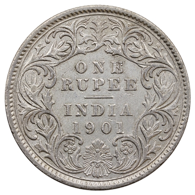 India 1901 Rupee Almost Uncirculated (AU-50) $
