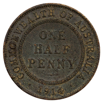 Australia 1914 1/2 Penny Very Fine (VF-20)