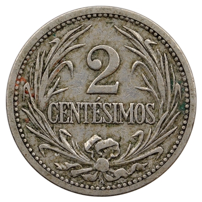 Uruguay 1901A 2 Centesimos VF-EF (VF-30)