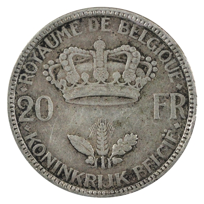 Belgium 1935 20 Francs Extra Fine (EF-40)