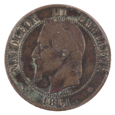France 1861A 10 Centimes Extra Fine (EF-40)