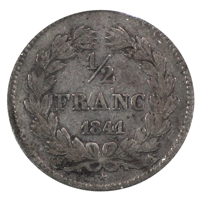 France 1841A 1/2 Franc Very Fine (VF-20)