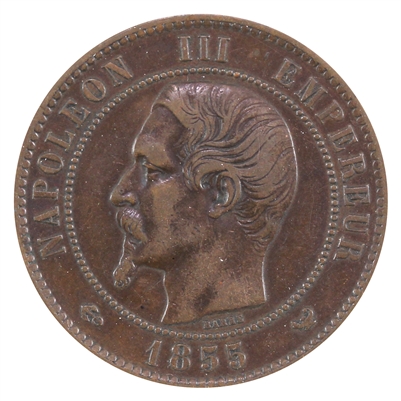France 1855W 10 Centimes EF-AU (EF-45)