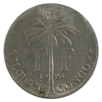Belgian Congo 1924 Franc Extra Fine (EF-40)