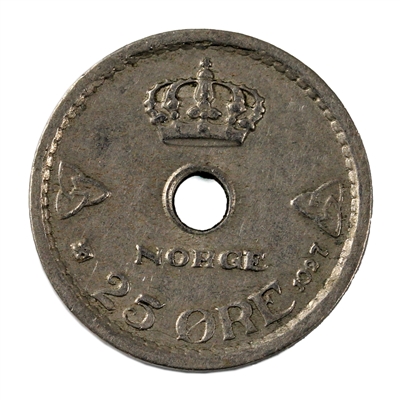 Norway 1927 25 Ore Extra Fine (EF-40)