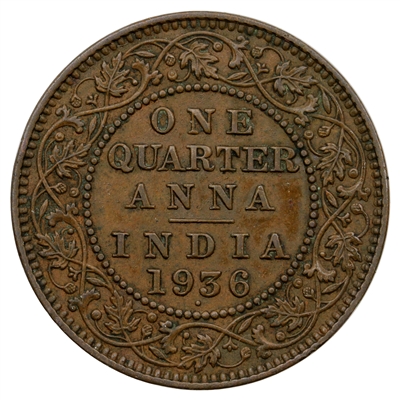 India 1936 1/4 Anna Extra Fine (EF-40)