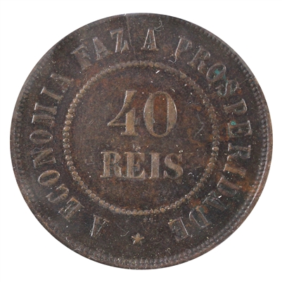 Brazil 1907 40 Reis Almost Uncirculated (AU-50)