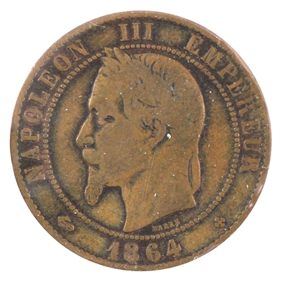 France 1864BB 10 Centimes Very Fine (VF-20)