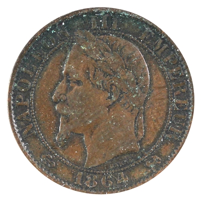 France 1864K 5 Centimes Extra Fine (EF-40)