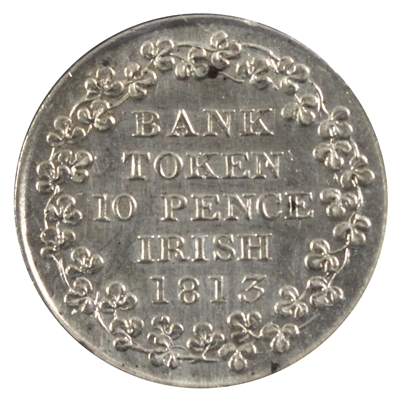 Ireland 1813 10 Pence Bank Token AU-UNC (AU-55) $